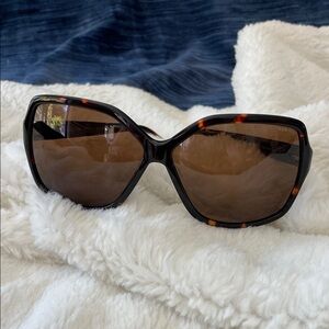 Tumi Tortoise Frame Sunglasses with Dark Brown Lenses
